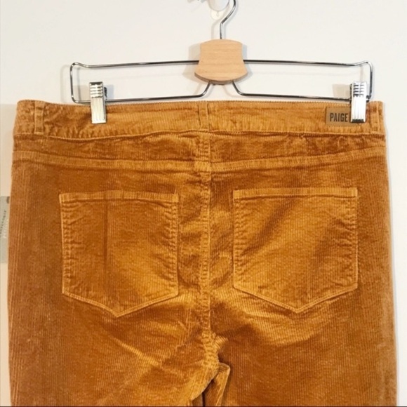 PAIGE Hoxton Ankle Skinny Corduroy Pants Mustard Yellow Gold - Picture 9 of 14